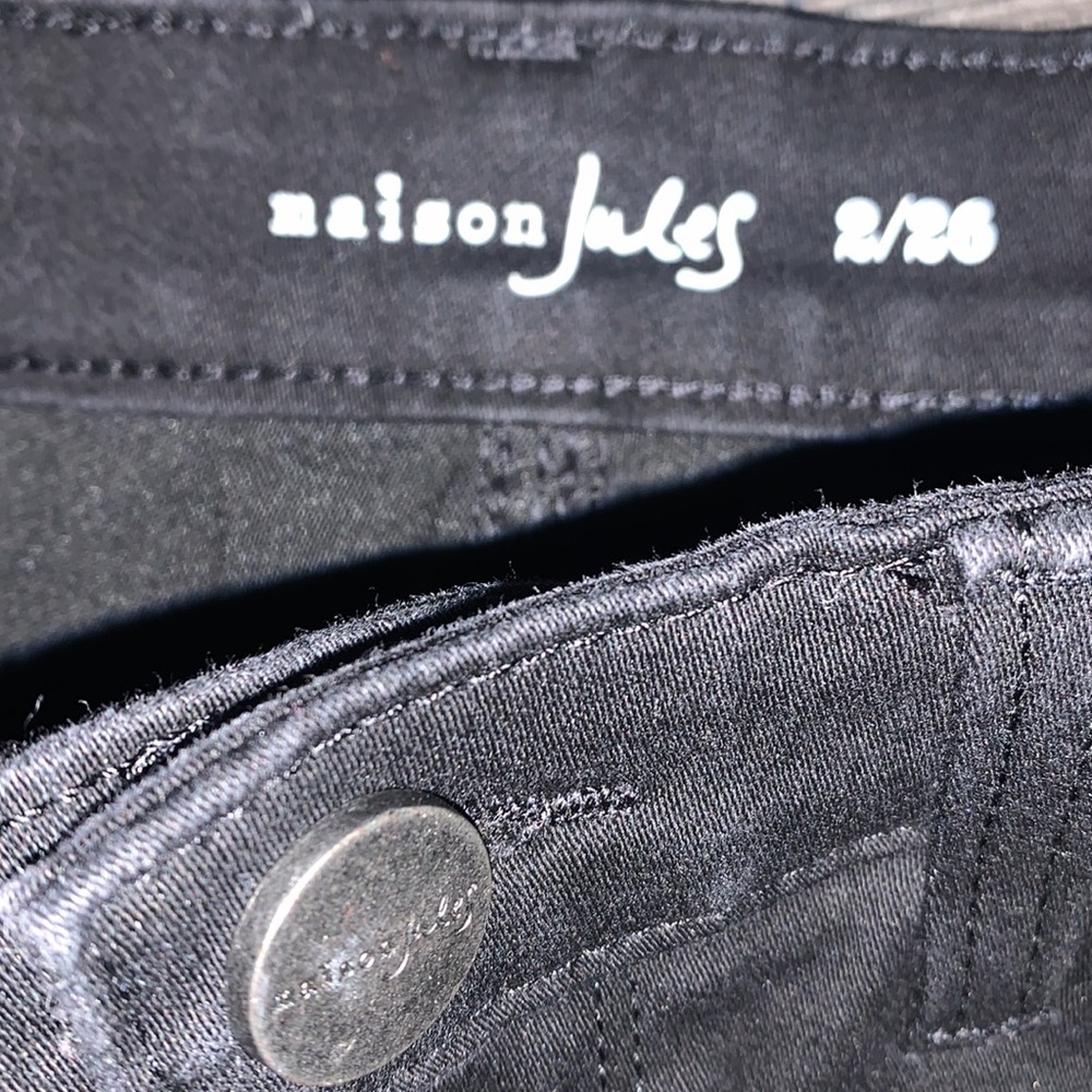 Maison Jules Velvet Side Tuxedo Stripe Jean Size 2 / Size 26 - Picture 8 of 9